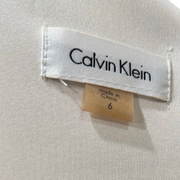 Calvin Klein Sleeveless Sheath Dress Contrast Strap Size 6 Black Cocktail Party - Picture 9 of 11